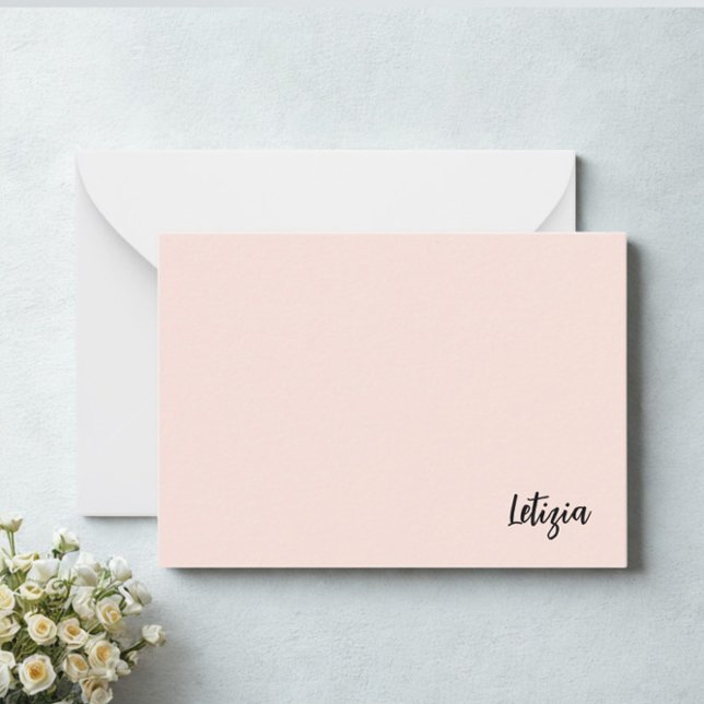 Peach Handwritten Name Note Cards (Creator Uploaded)