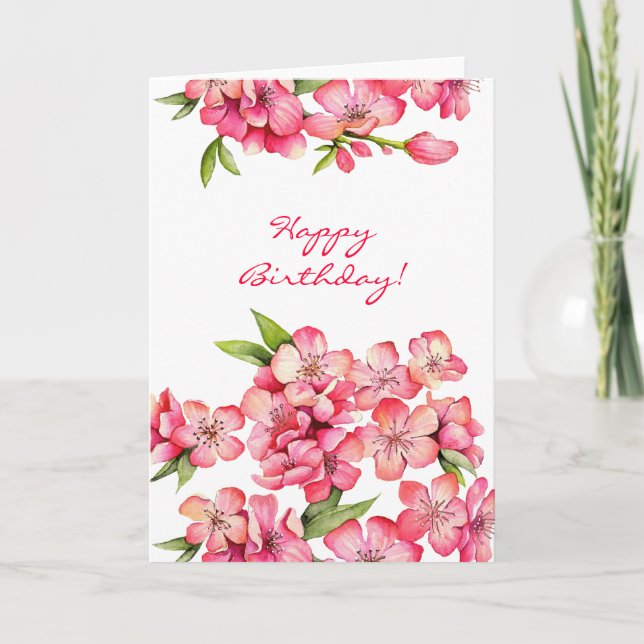 Peach Happy Birthday card (Front)