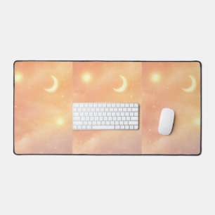 Peach haze and cloud cream AI art Desk Mat