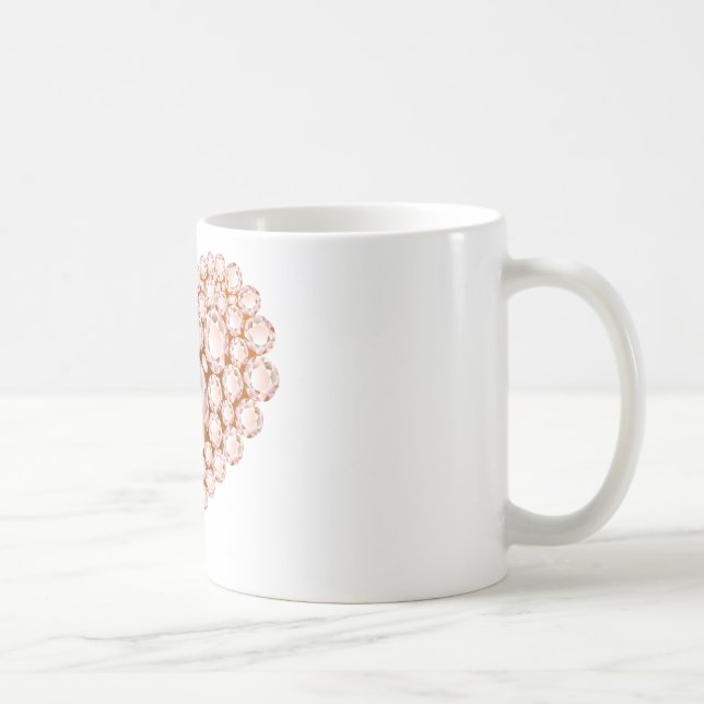 Peach Heart Gems Coffee Mug (Right)