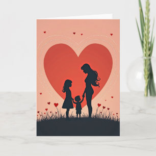 Peach Heart Mothers Day Card