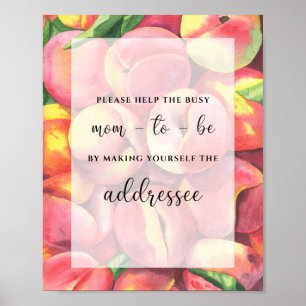 Peach! Help the Busy Mum-to-Be Address an Envelope Poster
