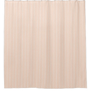 Peach Herringbone shower curtain