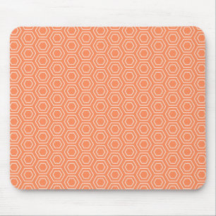 Peach Hexagon Geometric Mouse Pad