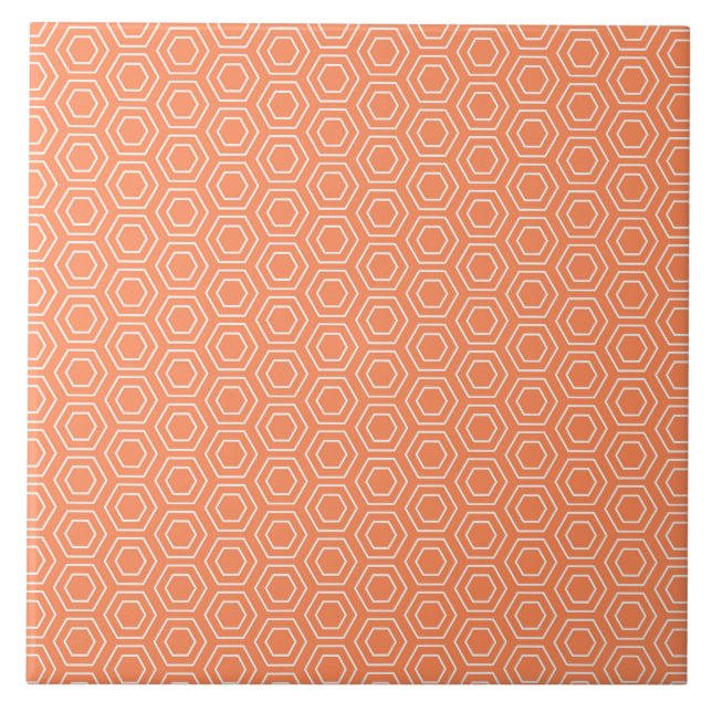 Peach Hexagon Geometric Tile (Front)