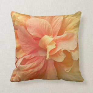 Peach Hibiscus American Mojo Accent Pillow
