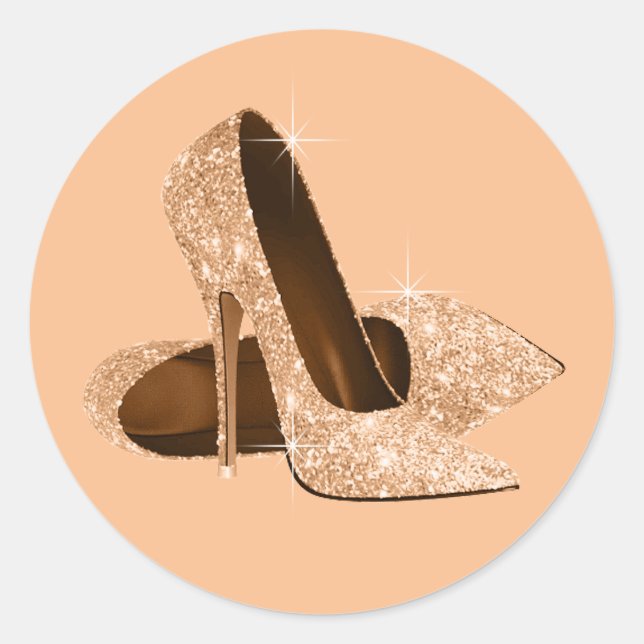 Peach High Heel Shoe Stickers (Front)