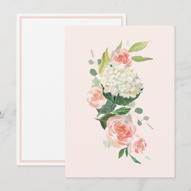 Peach Hydrangea From Your Desk A Personal Card (Front/Back)