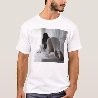 peach in blue T-Shirt