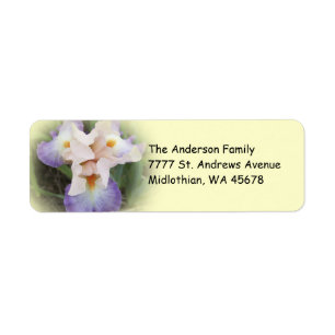 Peach Iris Return Address Label