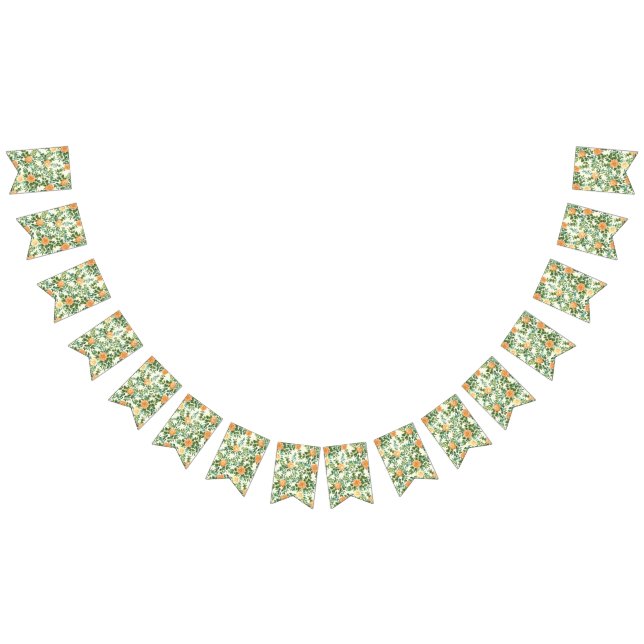 Peach Ivory Wedding Vintage Rose Bunting (All)