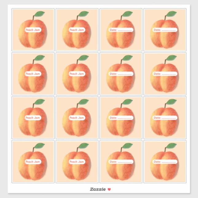 Peach Jam Labels Vinyl Sticker Sheet (Sheet)