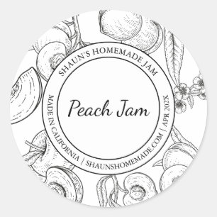 Peach Jam Sketch Modern label