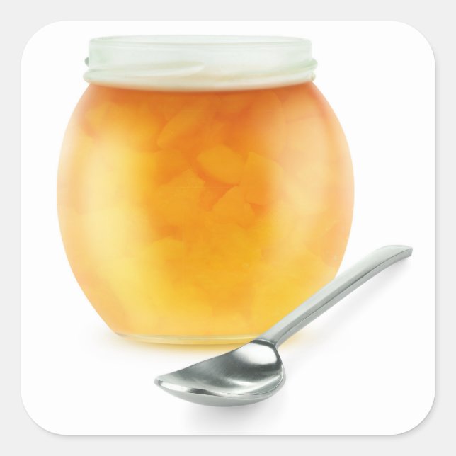Peach jam square sticker (Front)