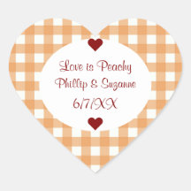 Peach Jelly Wedding Favour Jar Sticker Labels