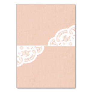 Peach Lace Doily Wedding Table Place Cards