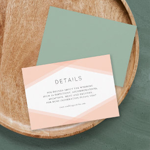 Peach Layered Geometric & Light Sage Details Enclosure Card