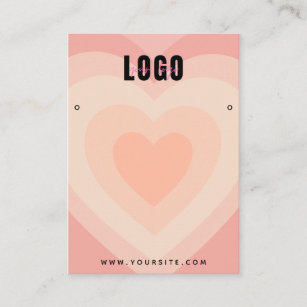 Peach Layered Heart Love Earrings Jewellery Displa Business Card