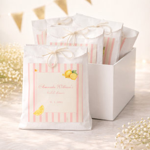 Peach Lemon Stripes Bridal Shower Pastel Favor Favour Bag