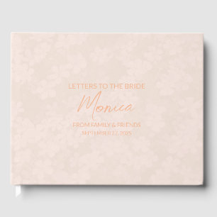 Peach Letters to the Bride Keepsake Notebook Guest Book