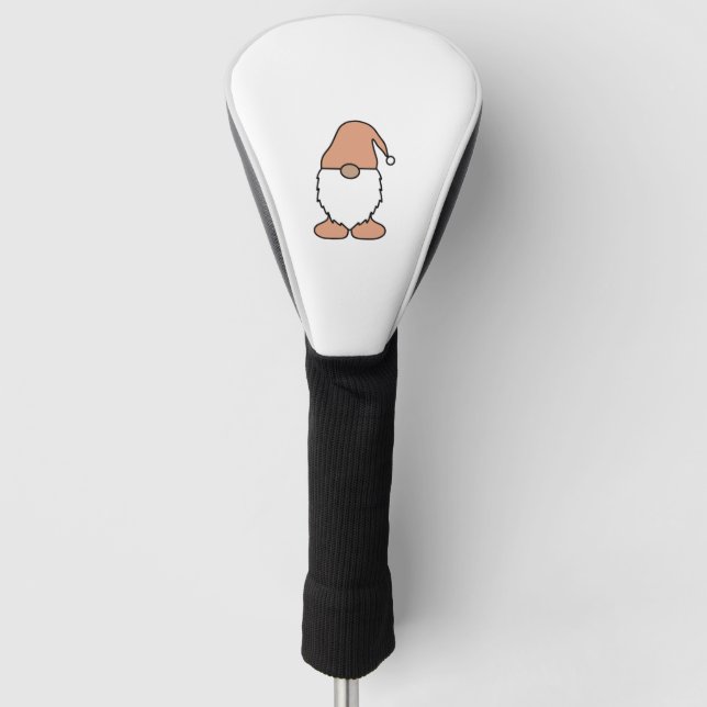 Peach Light Orange Gnome   Golf Head Cover (Front)