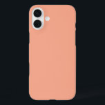 Peach Light Orange Pink Solid Custom Colour Gift iPhone 16 Plus Case<br><div class="desc">Printed with elegant solid custom colour background,  you may choose a different colour background if you wish. Feel free to customise and add your texts!</div>