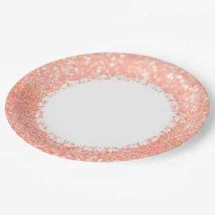 Peach Lights  Wedding Lace  _M-L Paper Plate