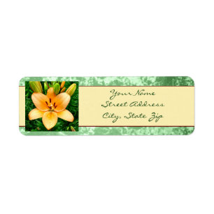 Peach Lily Photo Return Address Label