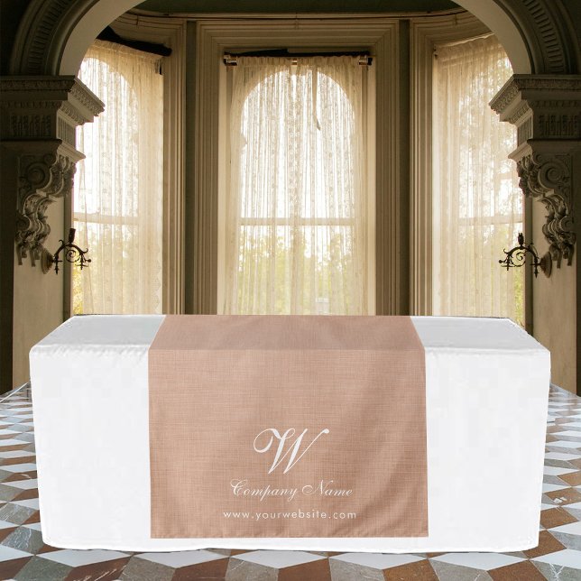 Peach Linen Business Table Runner Banner Script Tapestry (Peach Linen Business Table Runner Banner Script Tapestry)