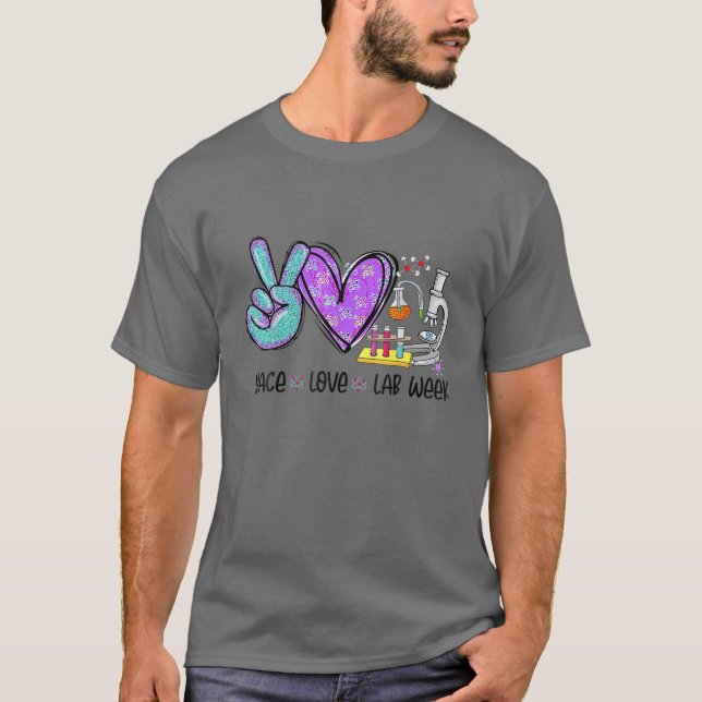 Peach Love Lab Week 2022 Laboratory Tech Technolog T-Shirt (Front)