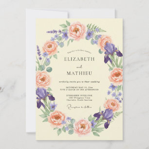 Peach Luscious Botanical Wedding Invitation