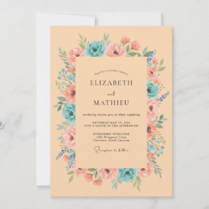 Peach Lush Summer Wedding Invitation
