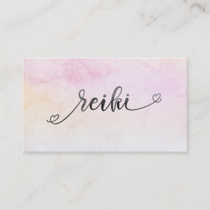 *~* Peach Magenta Mint Black Glitter REIKI Business Card