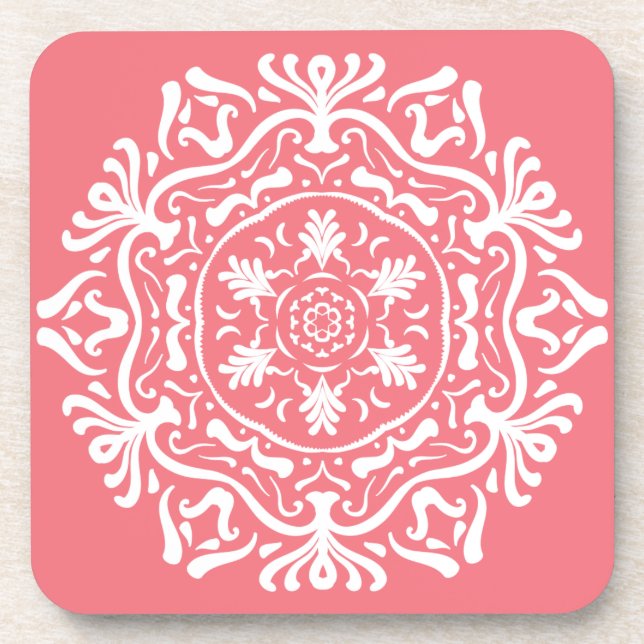 Peach Mandala Coaster (Front)