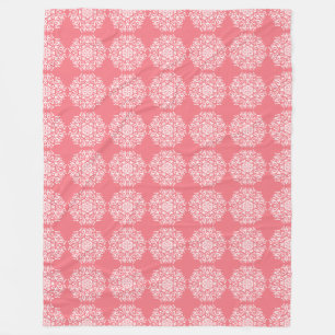 Peach Mandala Fleece Blanket