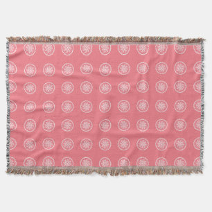 Peach Mandala Throw Blanket