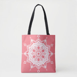 Peach Mandala Tote Bag