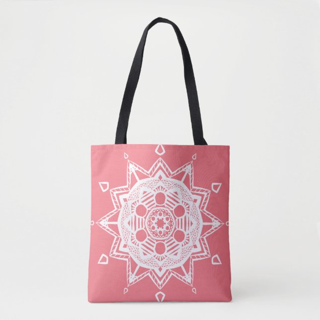 Peach Mandala Tote Bag (Front)