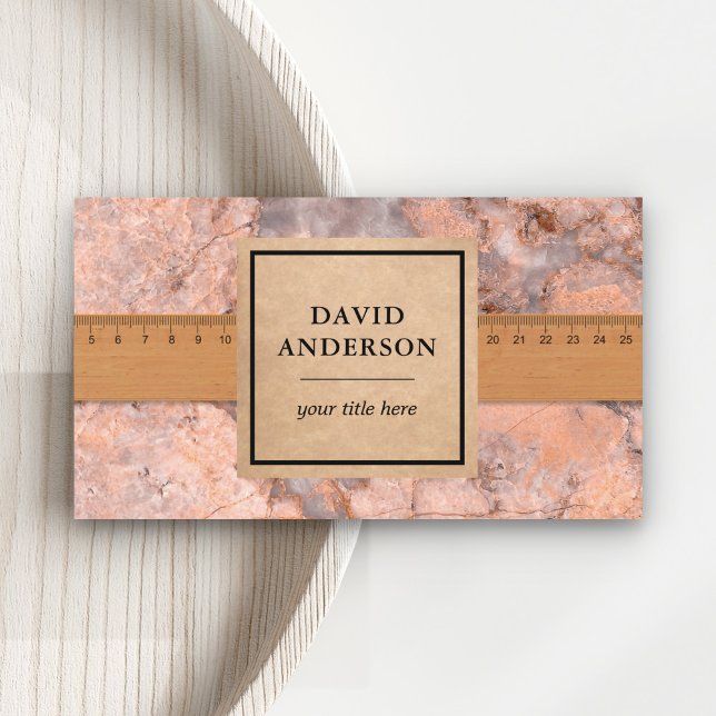 Peach Marble Granite Splashback Kitchen Countertop Business Card (Creator Uploaded)