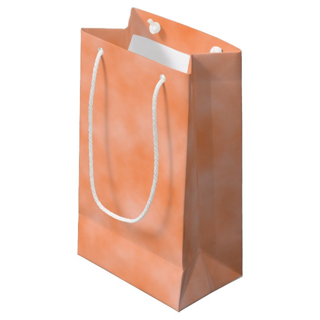 Peach Marbleised Small Gift Bag (Front Angled)