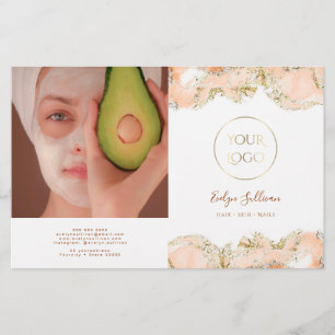 peach marbling design bifold brochure