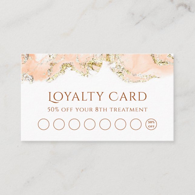 peach marbling design loyalty card (Front)