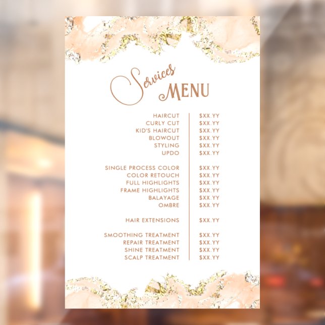 Peach Marbling Design Services Menu (Sheet 2)