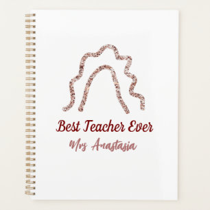 Peach marron glitter rainbow teacher appreciation  planner
