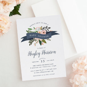 Peach Meadow Baby Shower Invitation