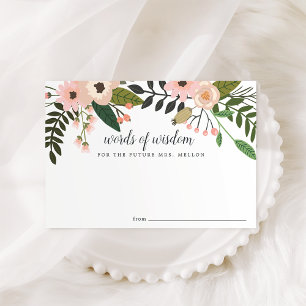 Peach Meadow   Bridal Shower Advice Card