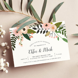 Peach Meadow   Engagement Party Invitation