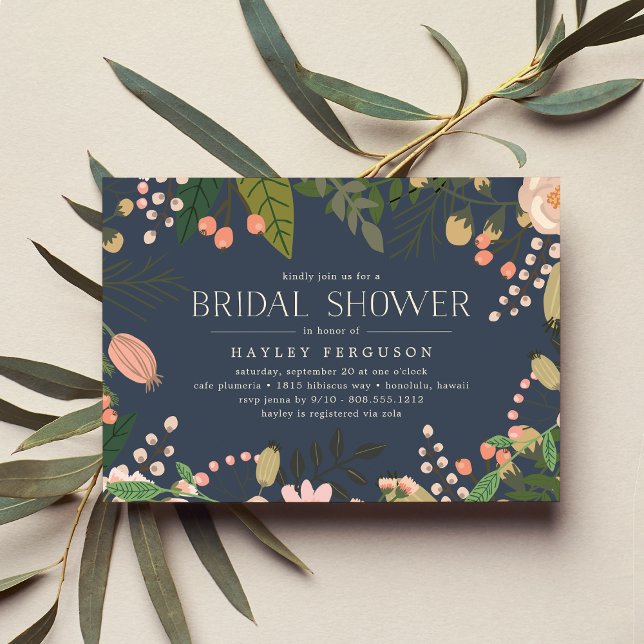Peach Meadow Floral Botanical Bridal Shower Invitation (Creator Uploaded)