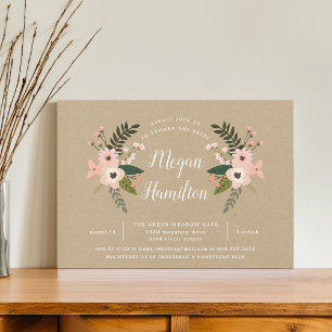 Peach Meadow Kraft Bridal Shower Invitation