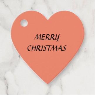 PEACH MERRY CHRISTMAS SIMPLE FAVOUR TAGS